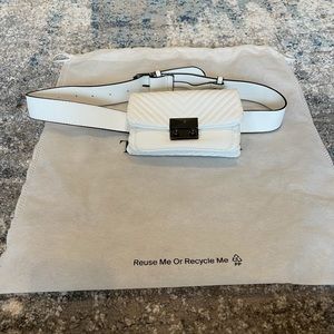 Aqua white leather belt bag (Bloomingdales)
